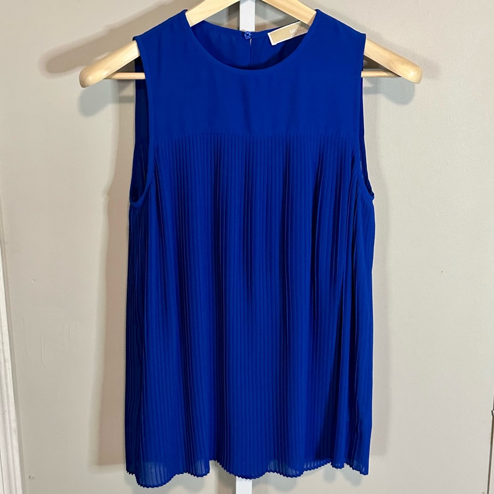 Women’s Blue Michael Kors Pleated Blouse